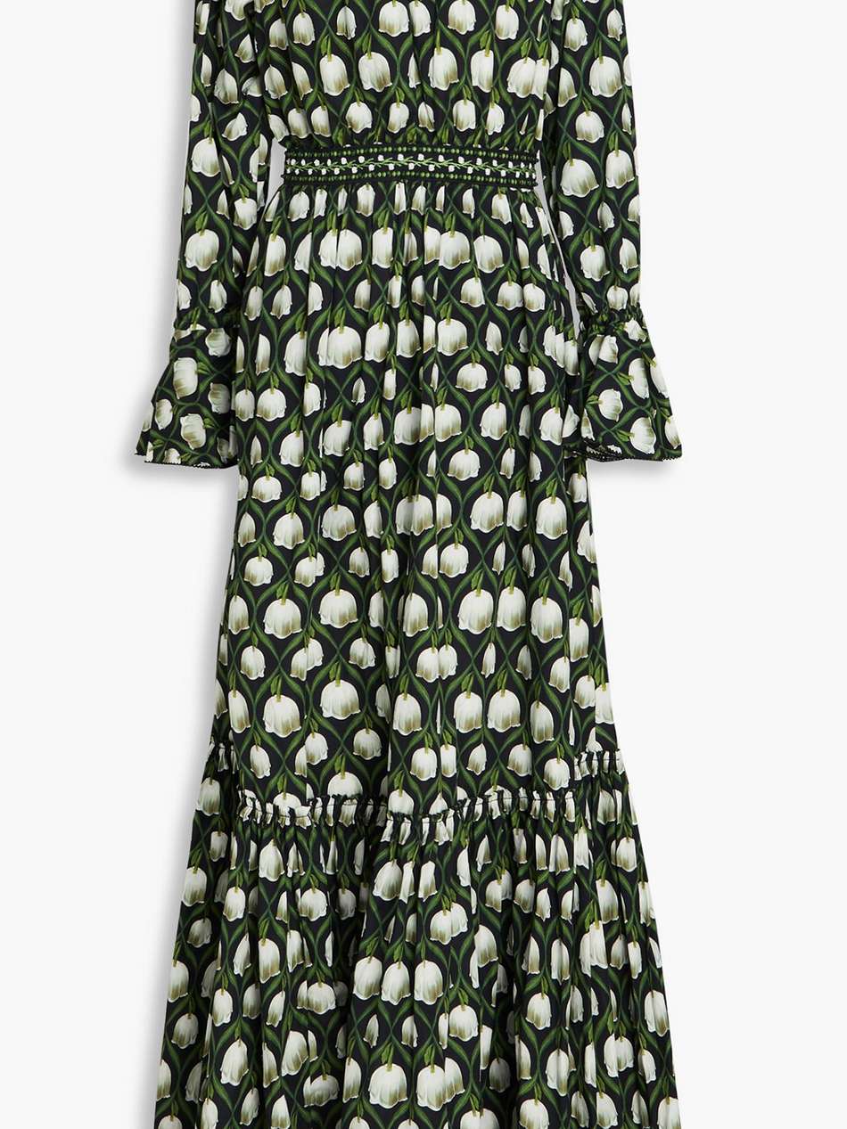 almendra ruffled floral-print cotton maxi dress
