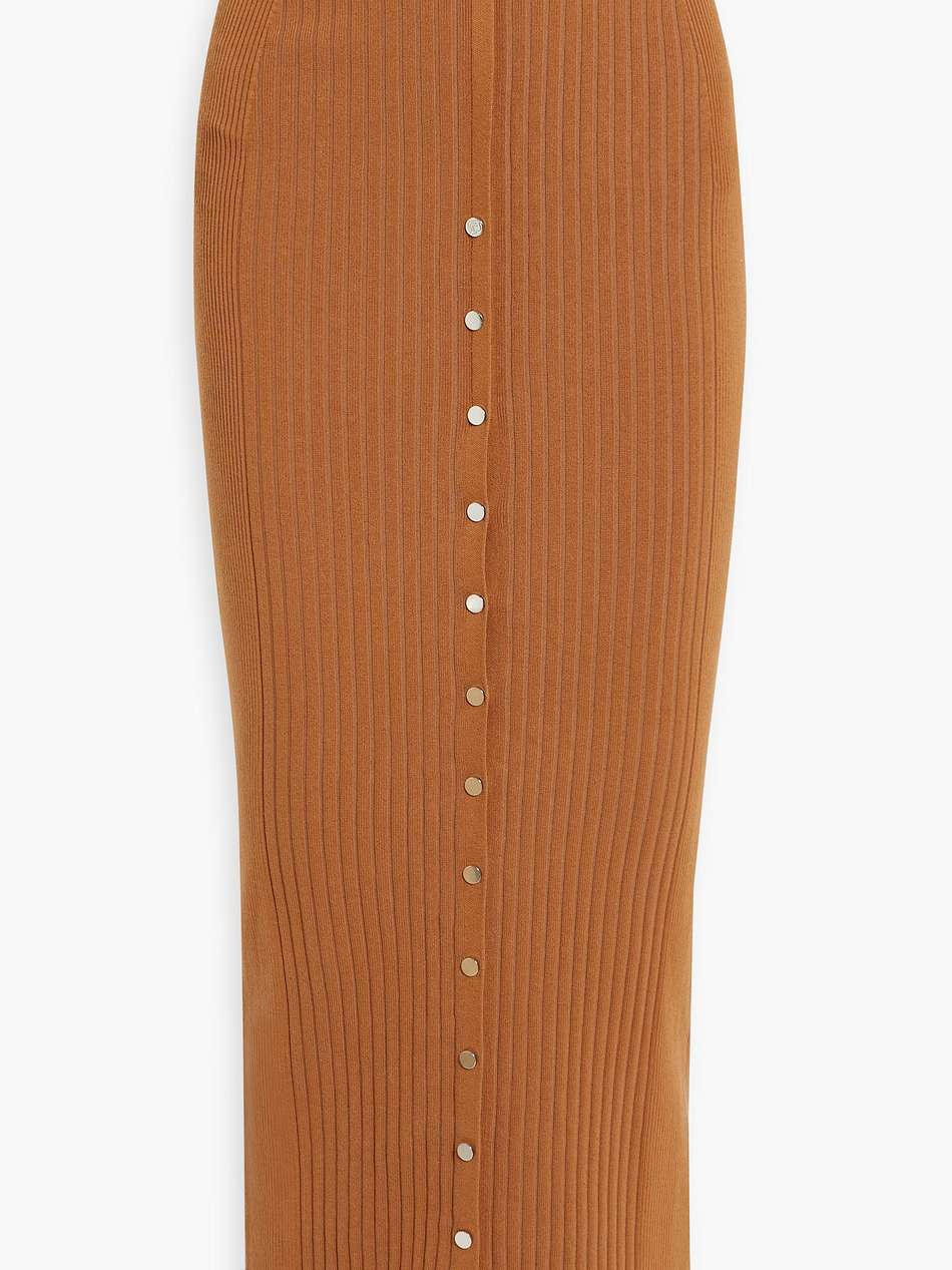 ribbed cotton-blend maxi skirt