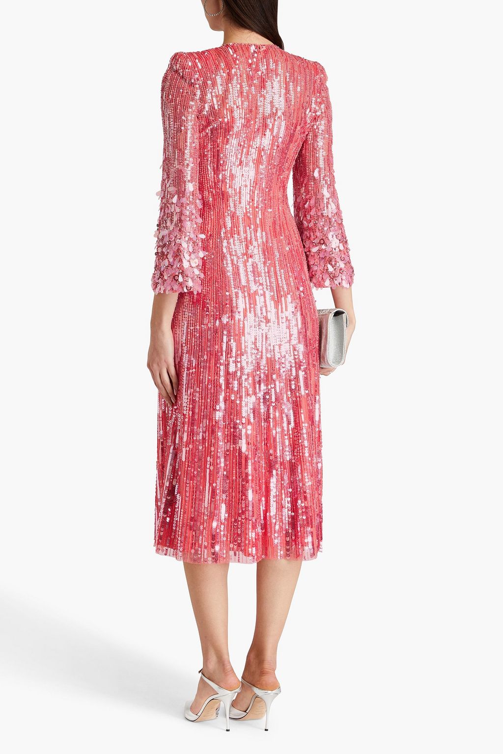 JENNY PACKHAM فستان متوسط الطول من التول بتصميم مزركش