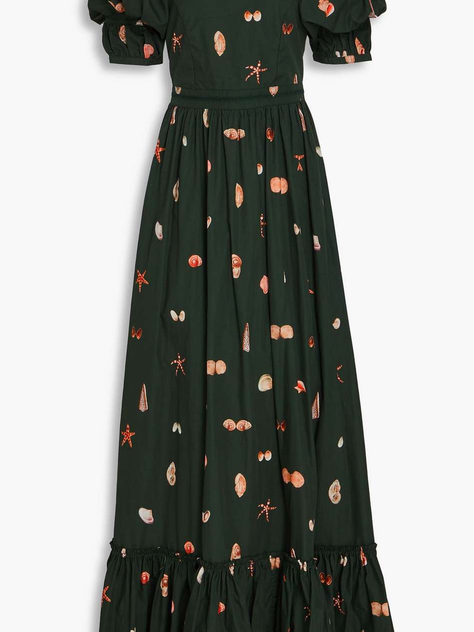 amapola open-back printed cotton maxi dress