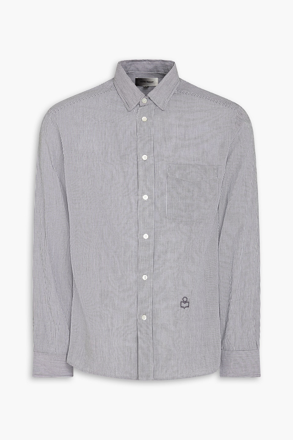 Isabel Marant Jason Gestreiftes Hemd Aus Baumwollpopeline In Grey
