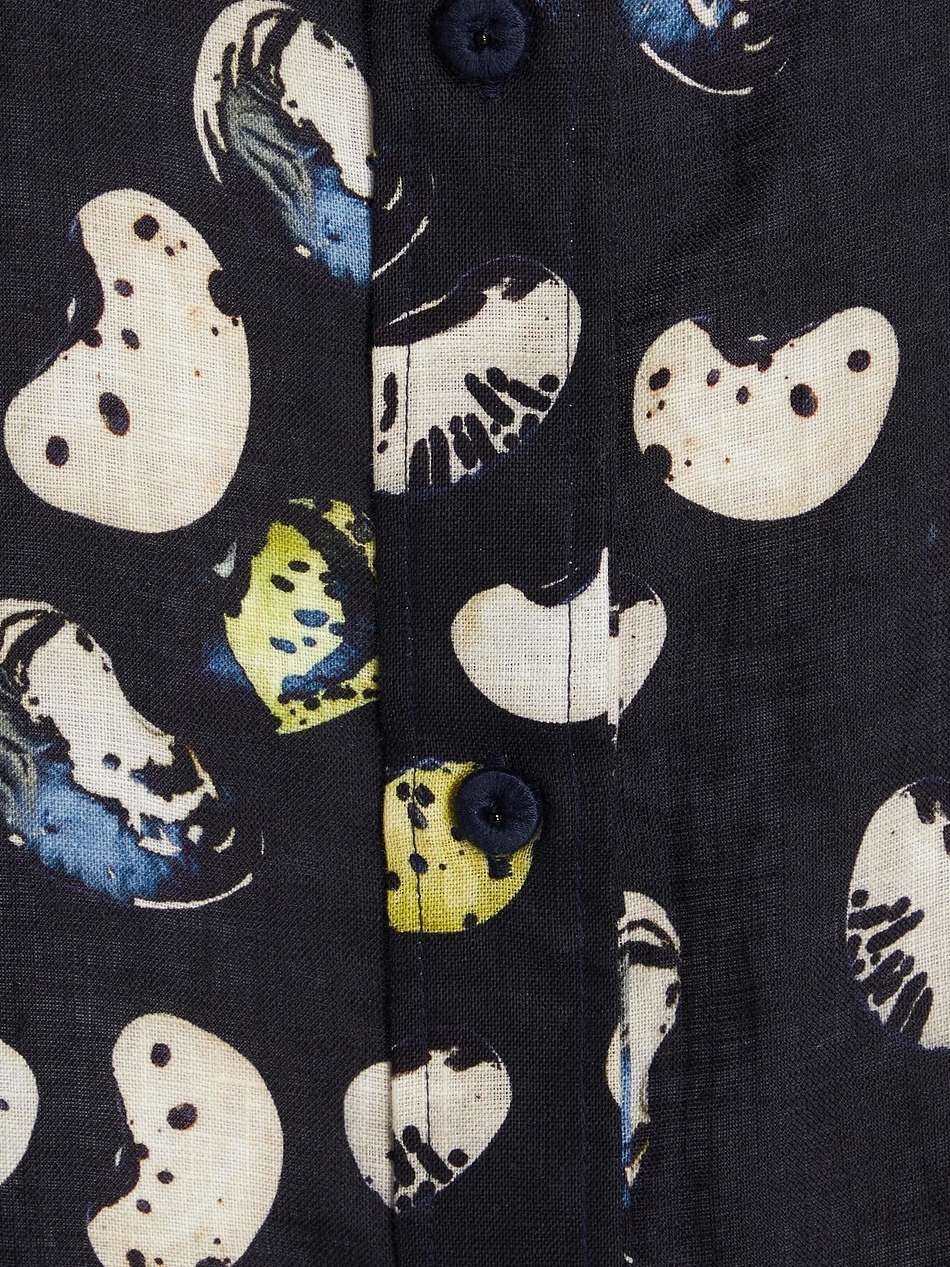 frida cosecha printed linen midi shirt dress