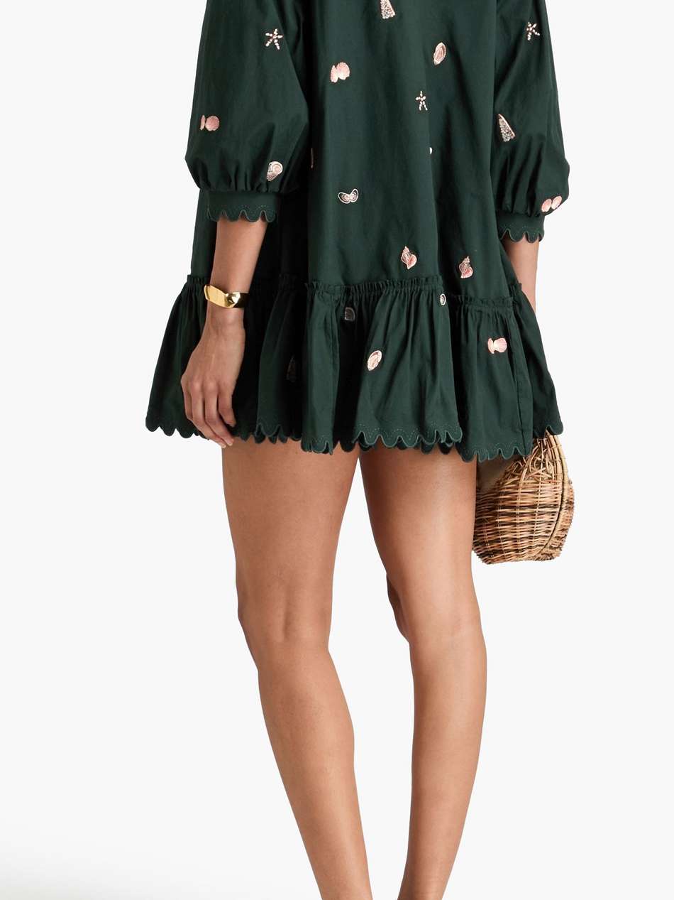 hibisco embroidered cotton mini dress