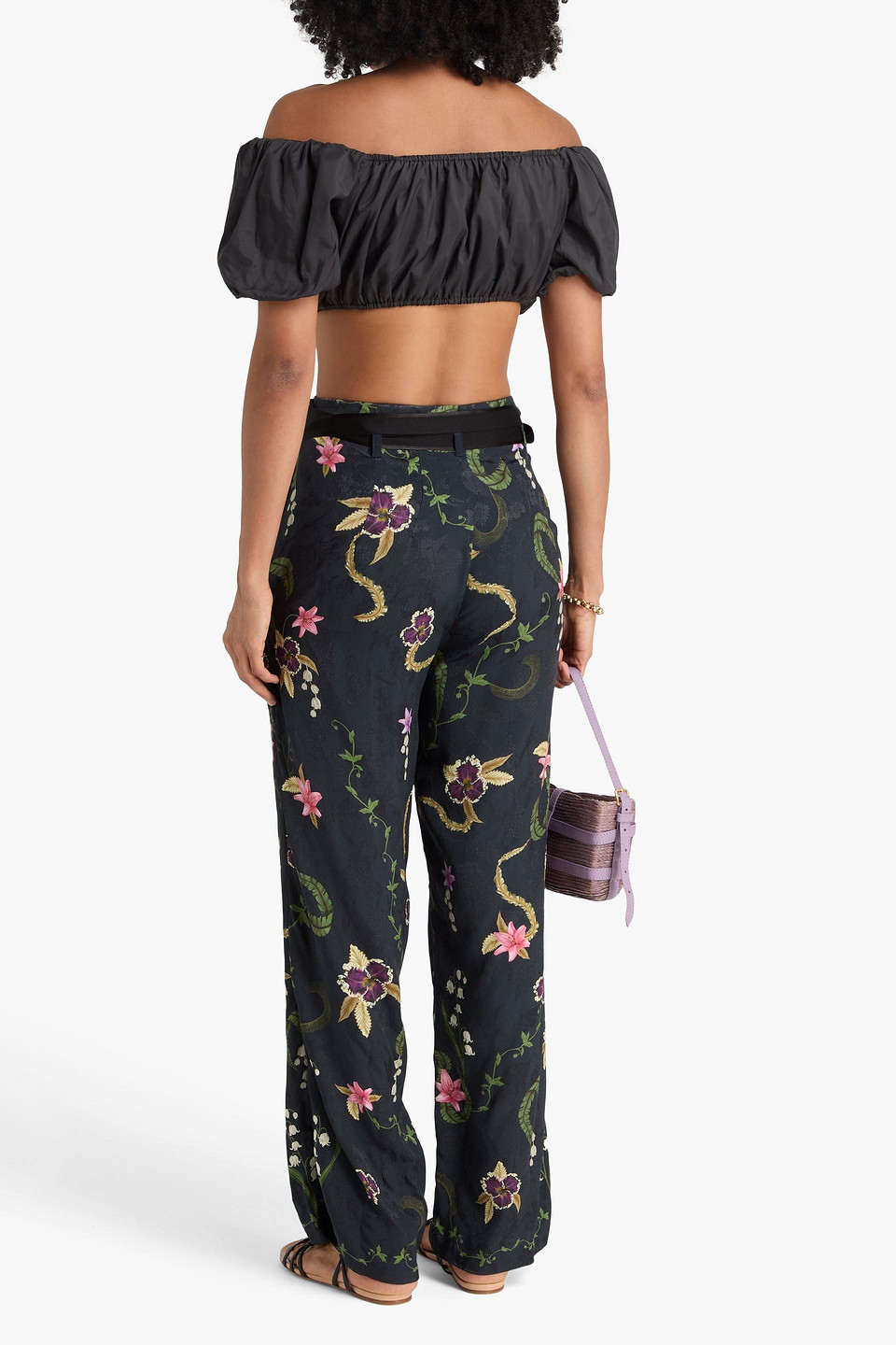  Agua By Agua Bendita - Hose „memoria Tesoro“ Aus Jacquard Mit Geradem Bein Und Floralem Print - Blau - Xs 