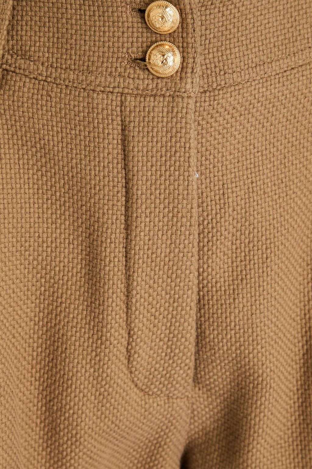 BALMAIN شورت من القطن ومزين بكسرات