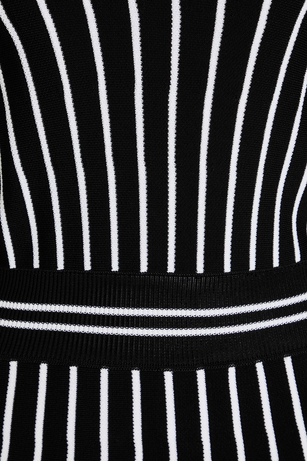BALMAIN فستان قصير مخطط محبوك