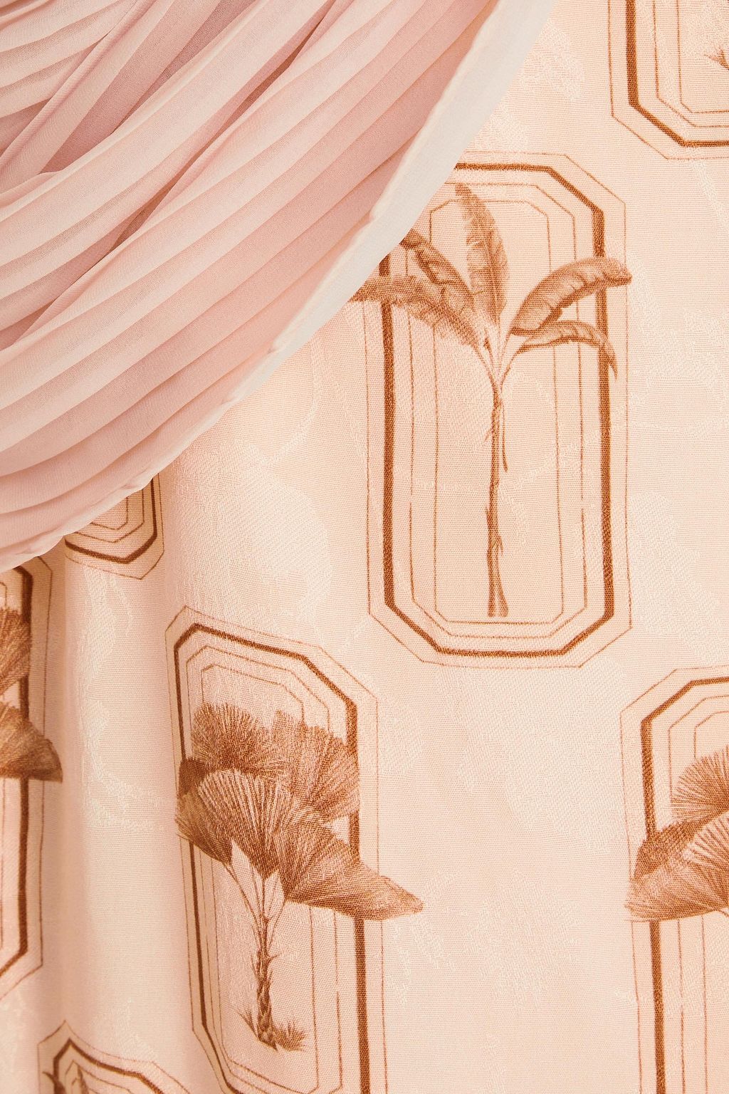 AGUA BY AGUA BENDITA فستان "جاكارنادا بالما" طويل من الجاكار مزين بالخرز وبطبعات