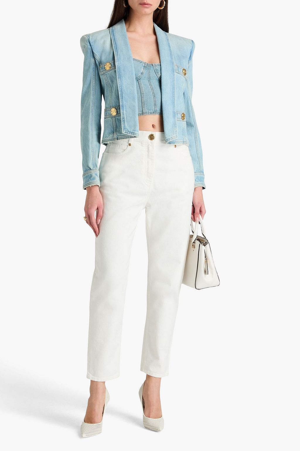 BALMAIN جاكيت من الدنيم