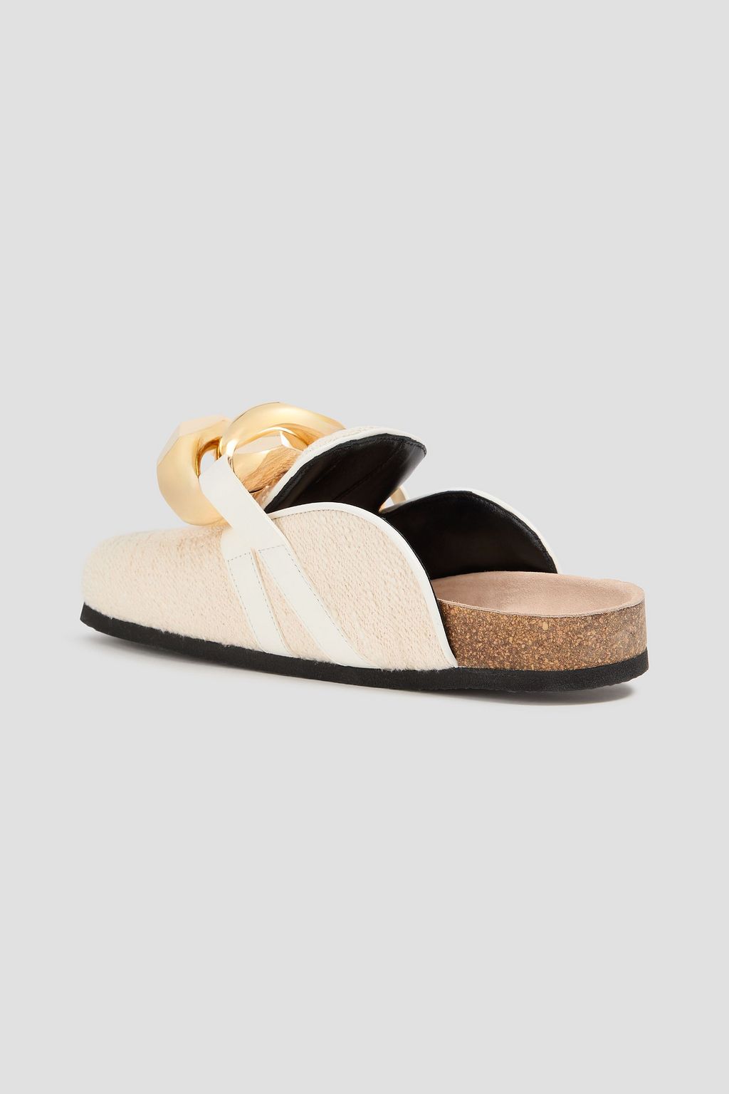 JW ANDERSON سليبرز مصنوع من نسيج بحبكة بوكليه ومزين بسلسلة