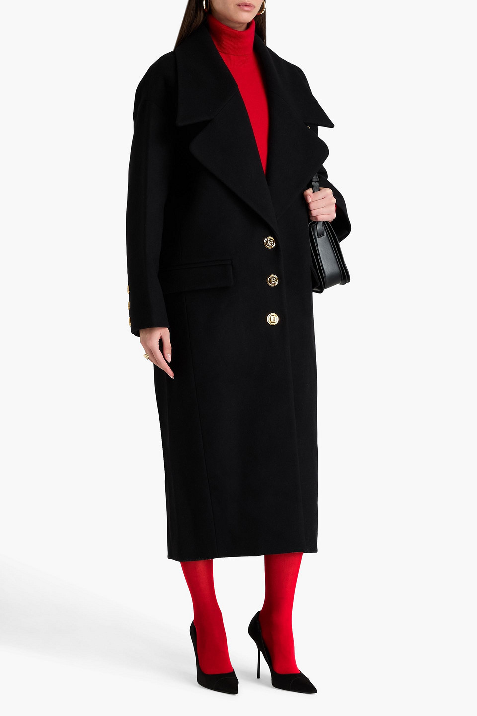  Balmain - Mantel Aus Wolle - Schwarz - Fr 34 