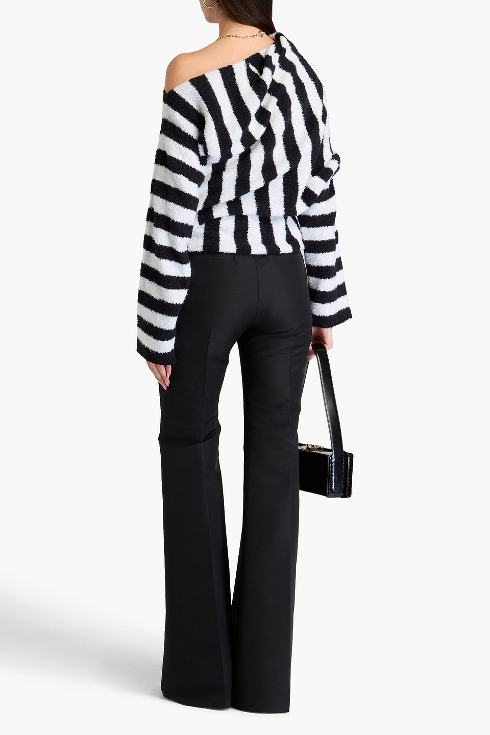  Balmain - Gestreifter Pullover Aus Baumwolle - Schwarz - Fr 34 