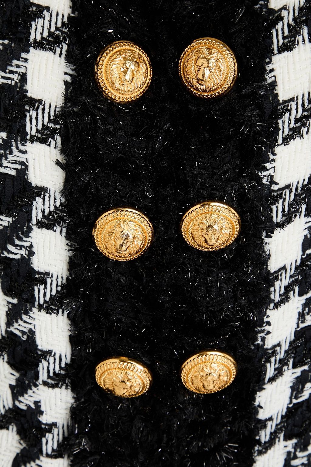 BALMAIN جاكيت من التويد بلون معدني