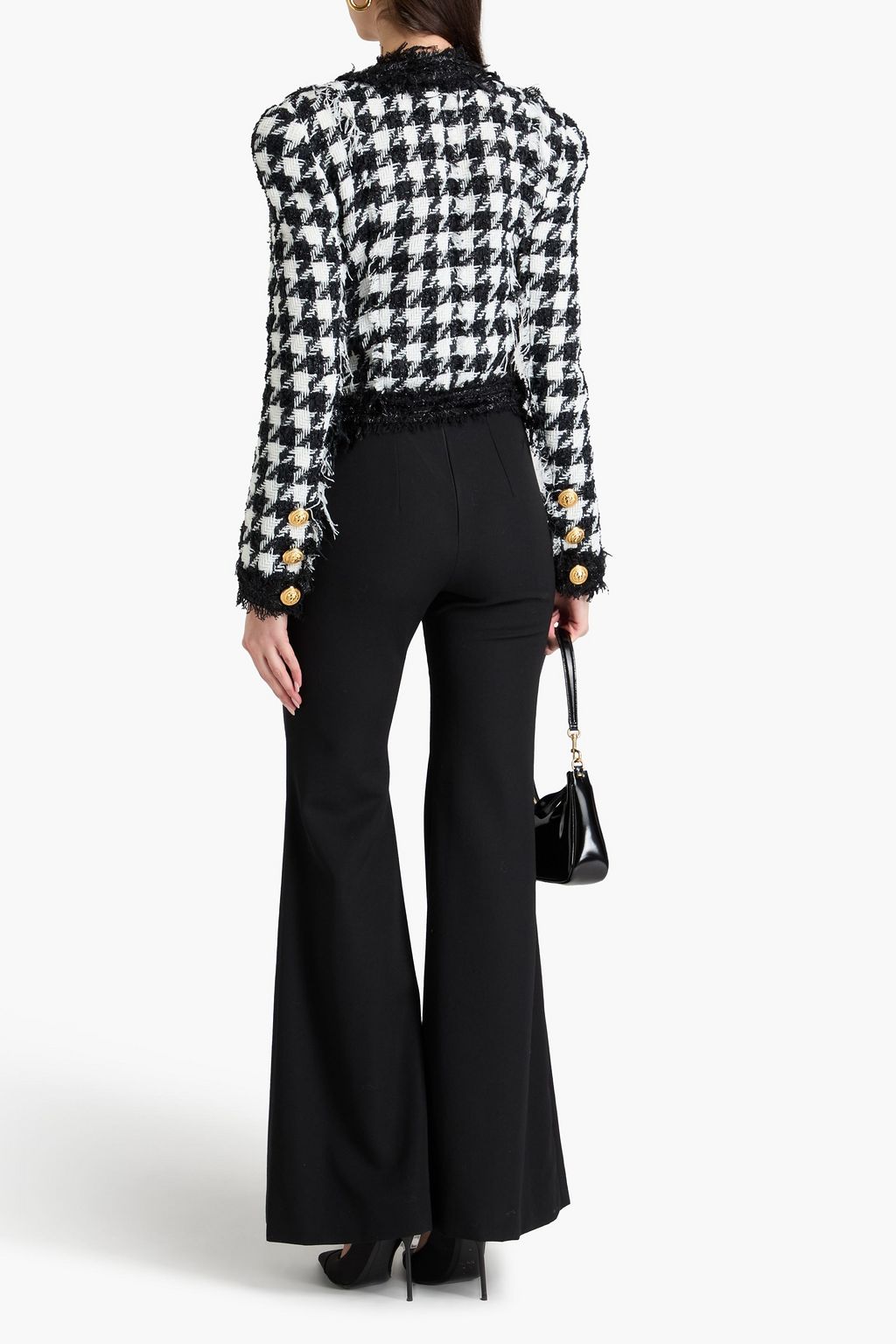 BALMAIN جاكيت من التويد بلون معدني