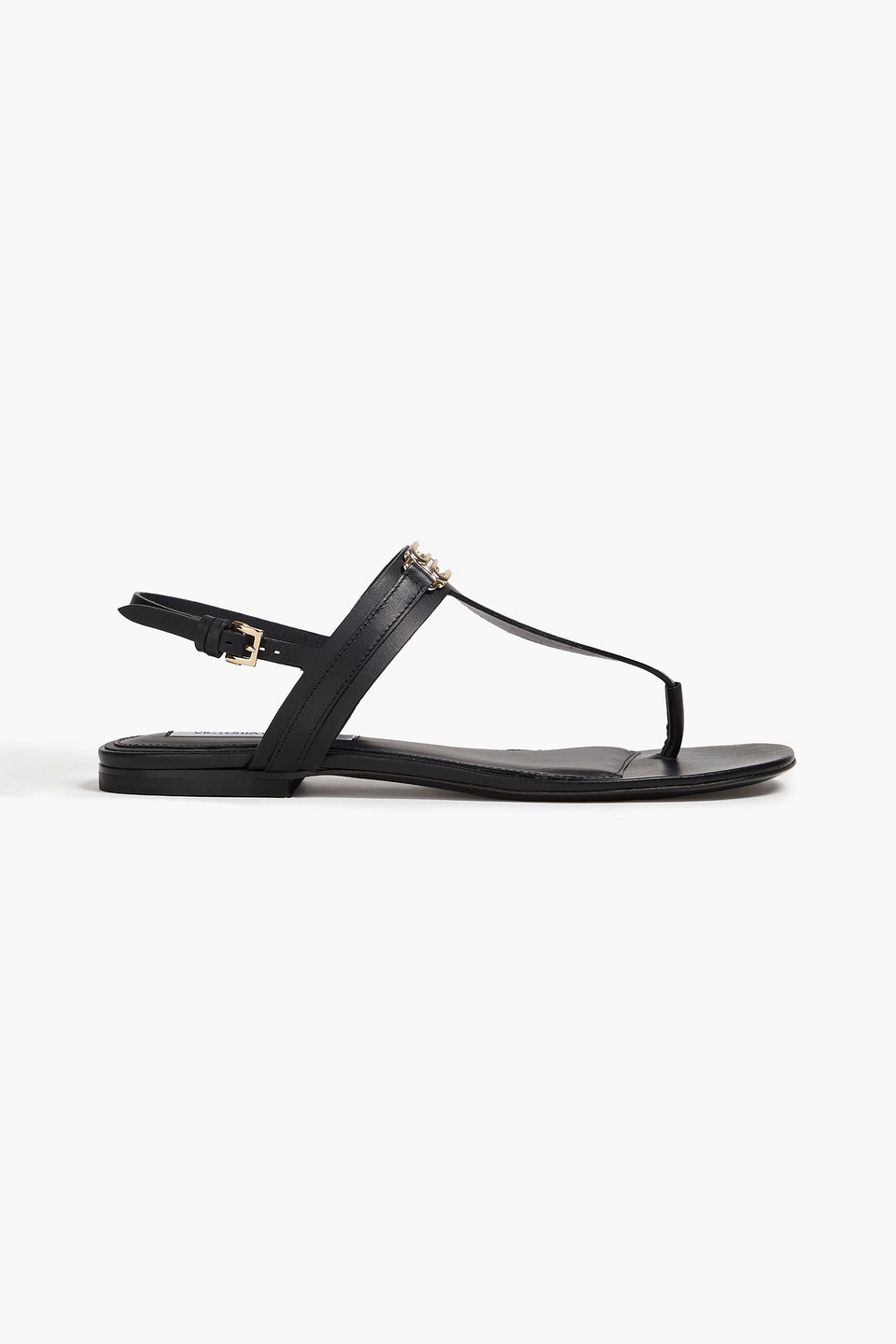 Victoria Beckham Sandalen Aus Leder Mit Verzierung In Black