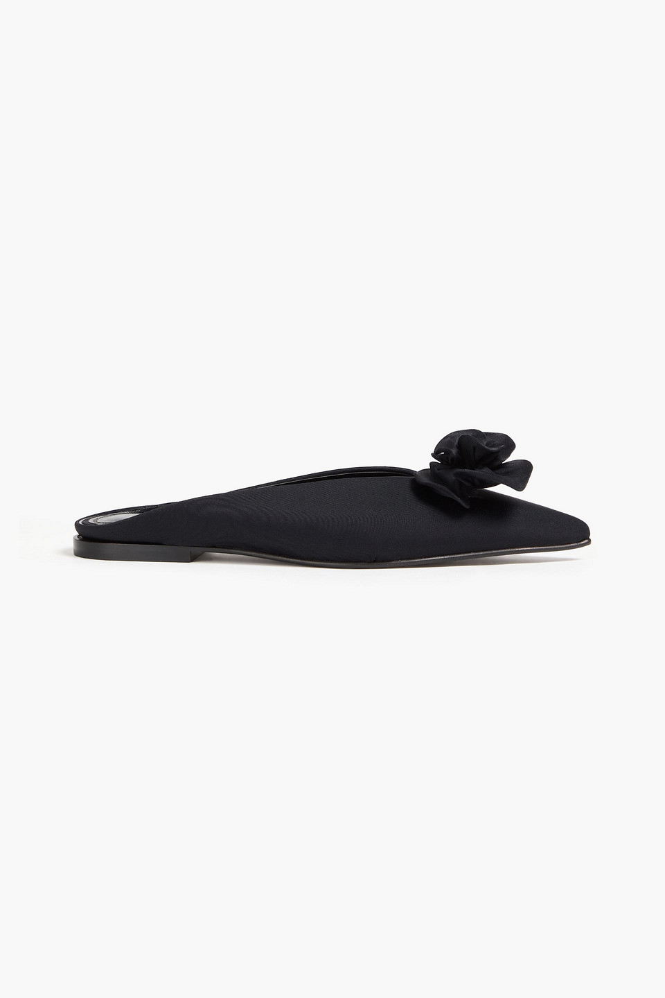 Victoria Beckham Slippers Aus Jersey Mit Floralen Applikationen In Black