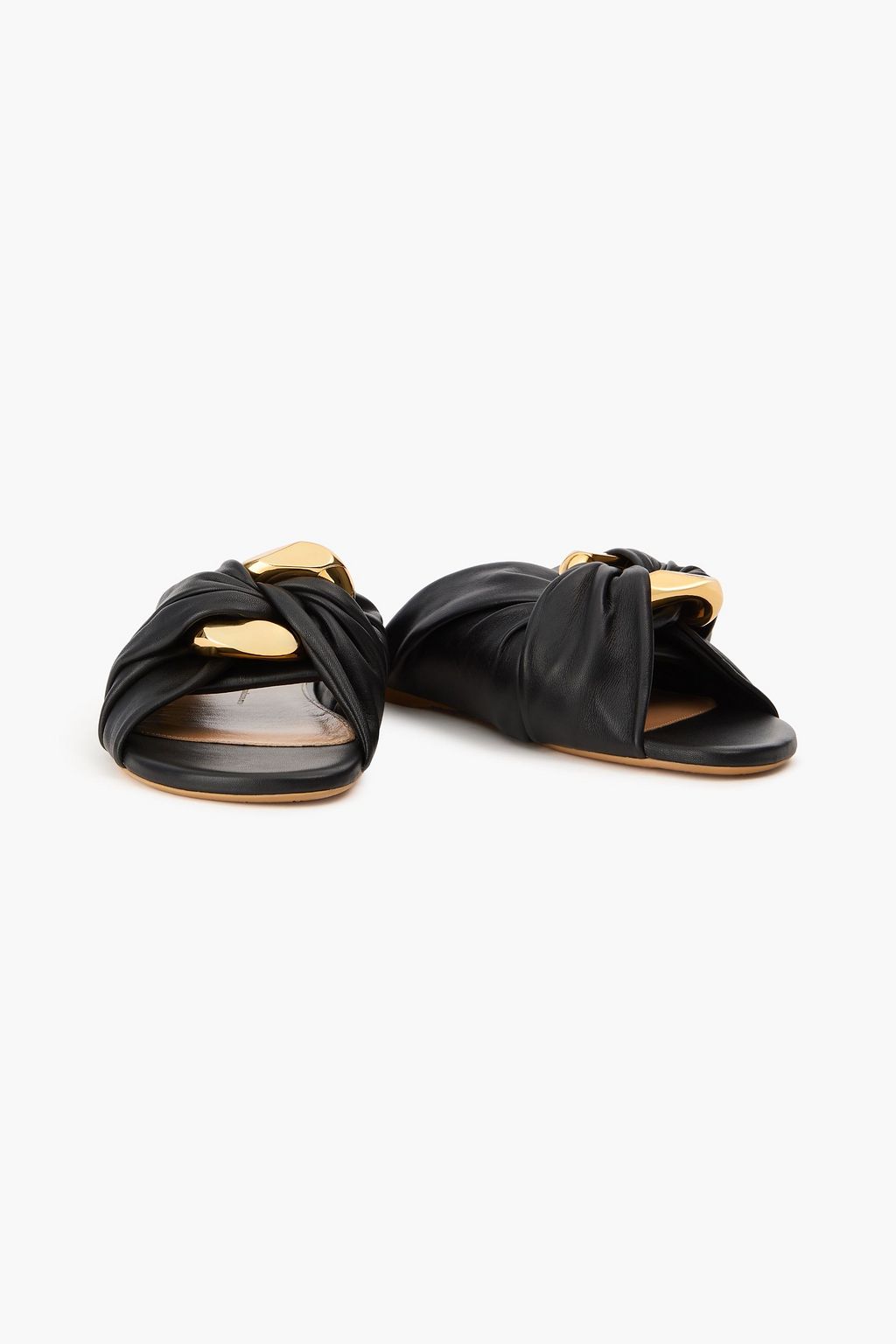 JW ANDERSON صندل من الجلد بقصّة ملفوفة وبجوانب مزركشة