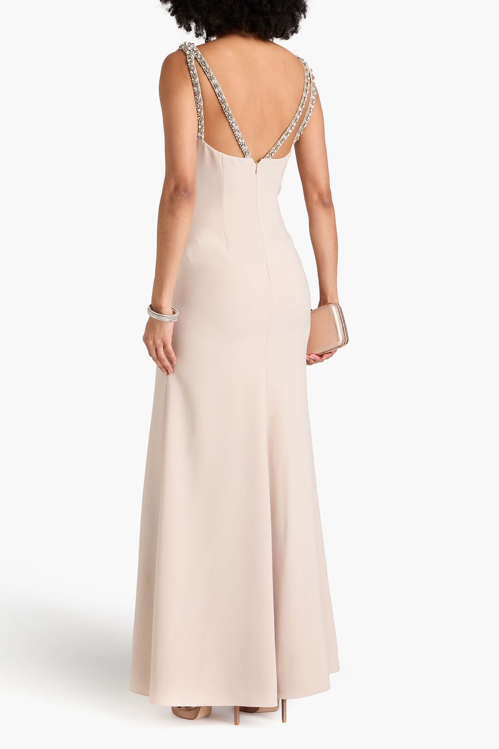 JENNY PACKHAM فستان سهرة من الكريب مزين بالكريستال