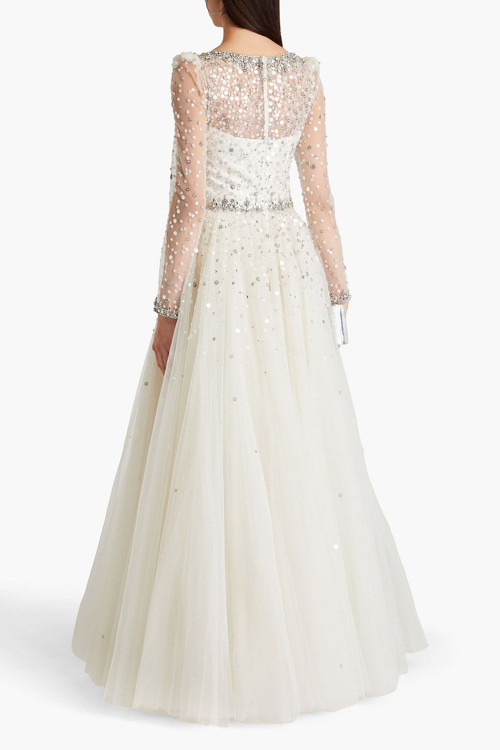 JENNY PACKHAM فستان سهرة من التول بتصميم مزركش