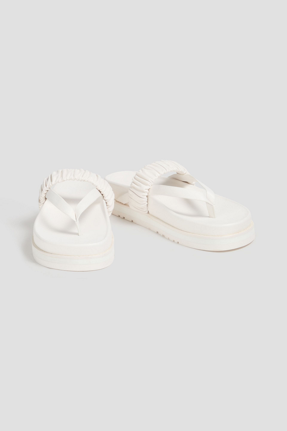 SIMKHAI ARI RUCHED LEATHER PLATFORM SANDALS