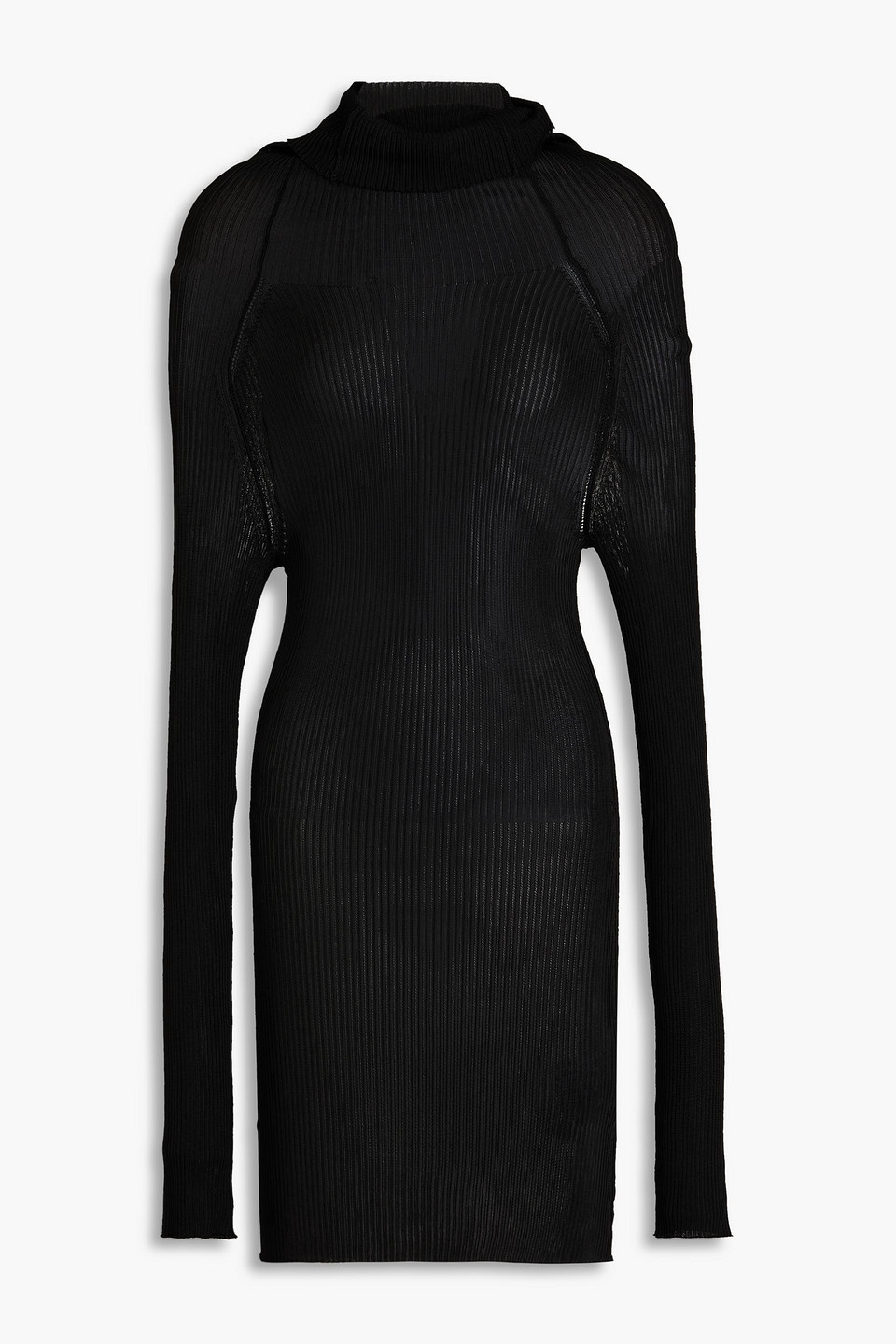 Victoria Beckham - Ribbed-knit turtleneck sweater - Black - XS