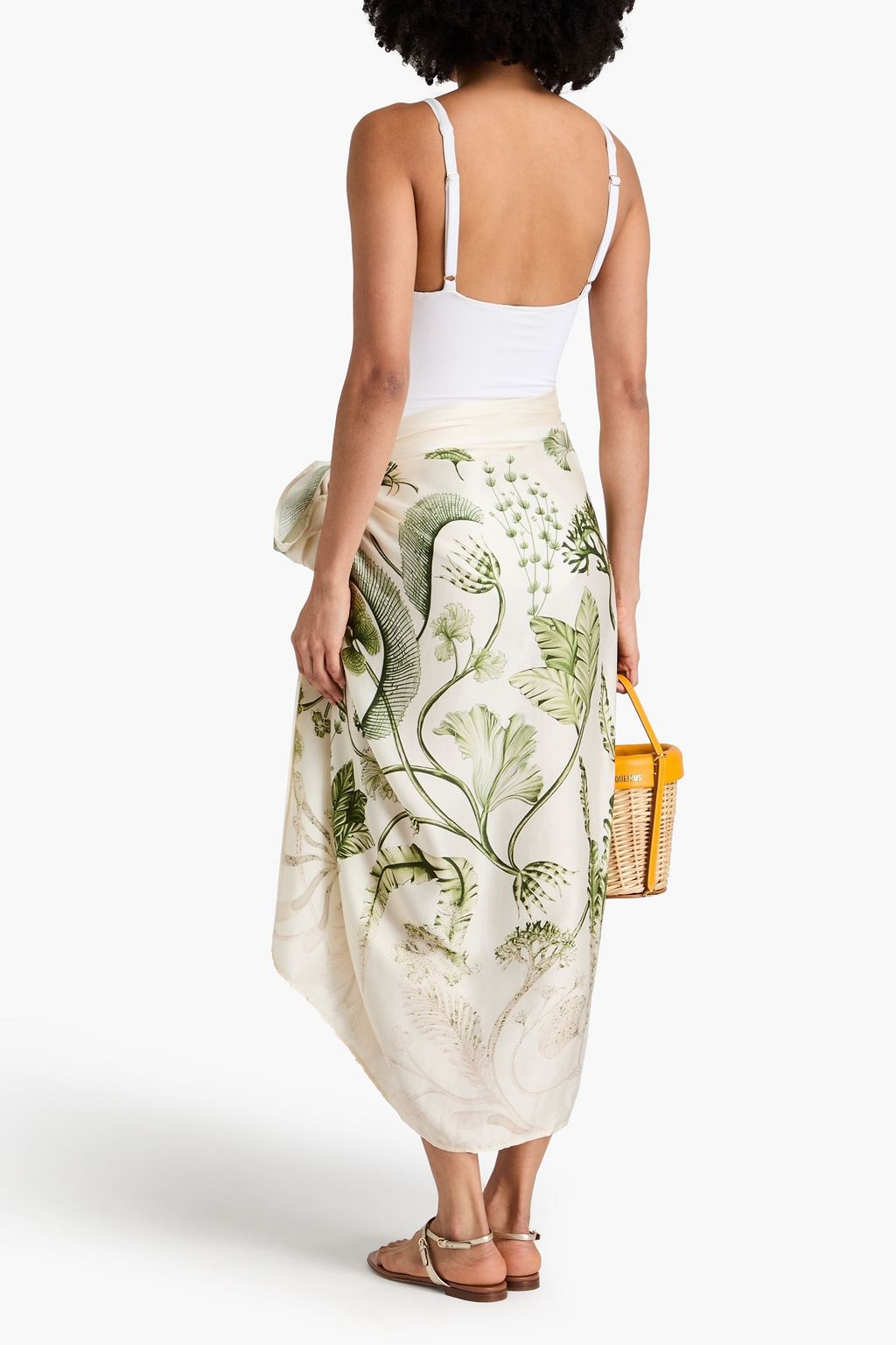 AGUA BY AGUA BENDITA Lavanda Habitat floral-print cupro and modal-blend satin pareo