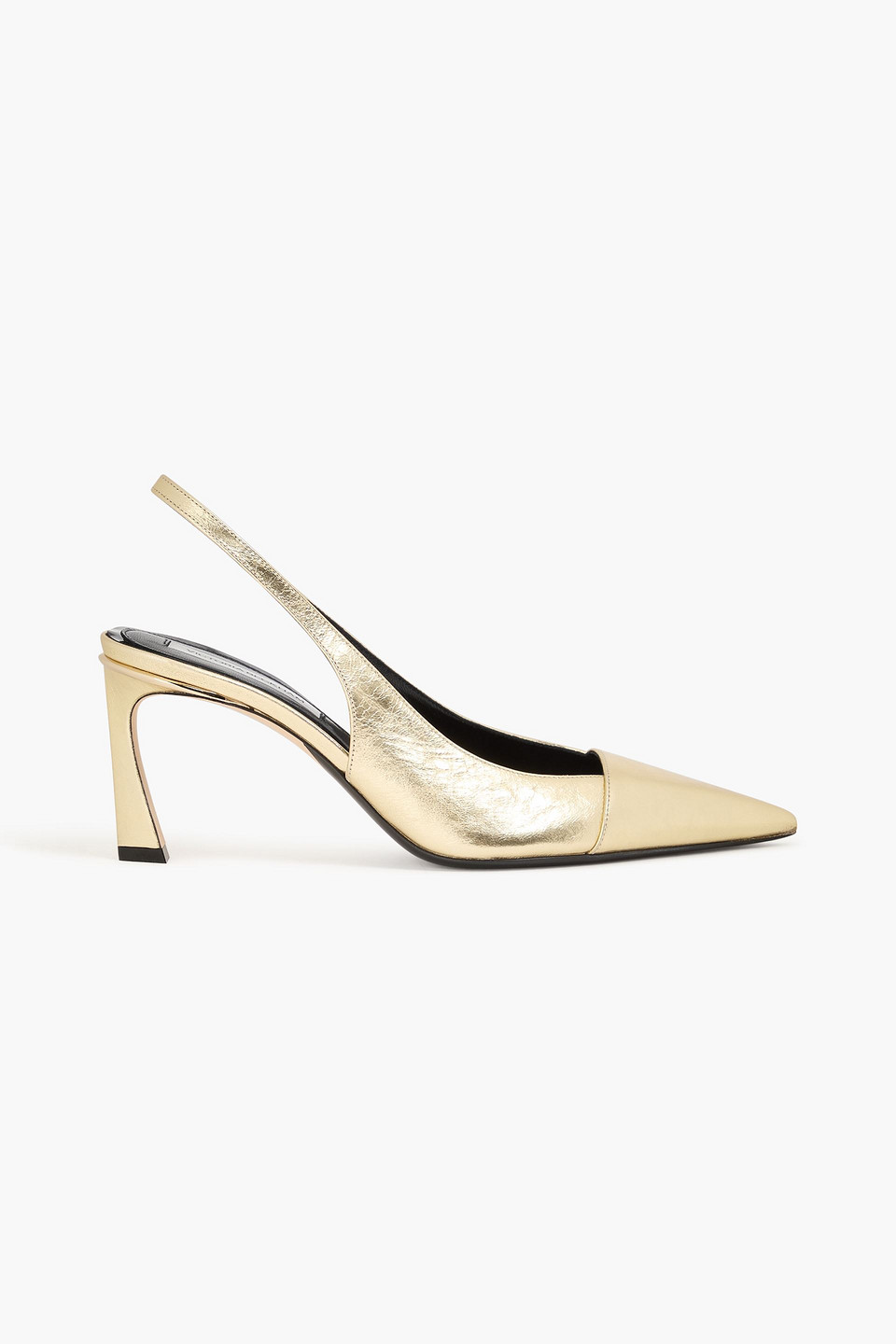 Victoria Beckham Slingback-pumps Aus Metallic-leder In Gold