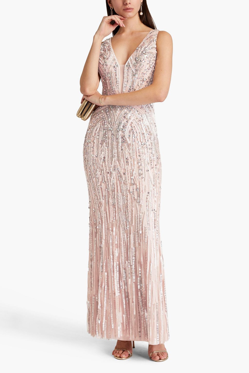 JENNY PACKHAM فستان سهرة من التول بتصميم مزركش