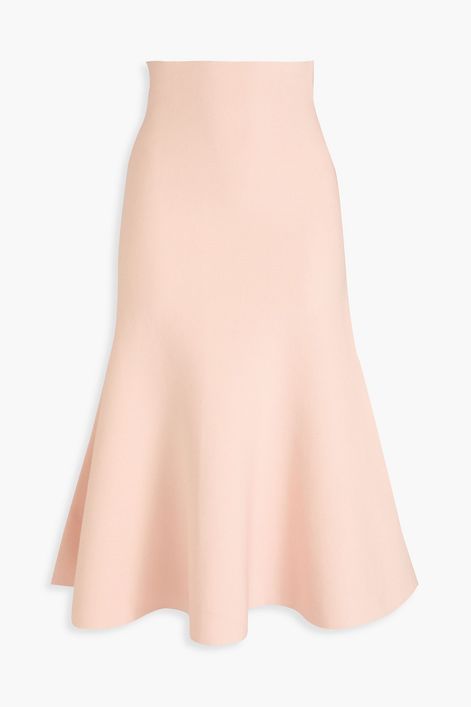 Victoria Beckham Fluted Knitted Midi Skirt In Pastellrosa