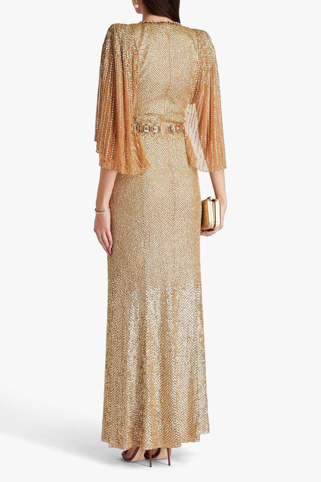 JENNY PACKHAM فستان سهرة من التول بتصميم مزركش