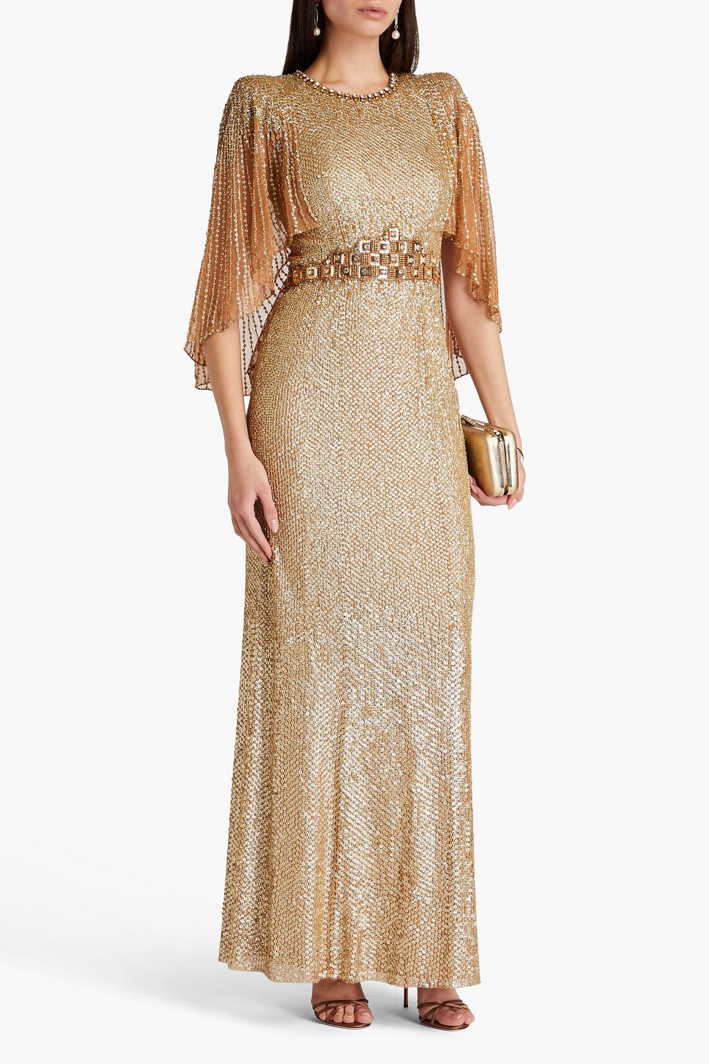 JENNY PACKHAM فستان سهرة من التول بتصميم مزركش