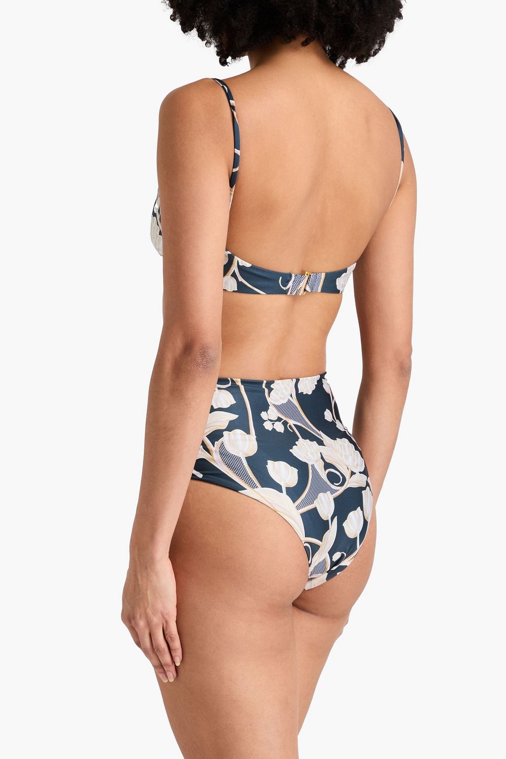 AGUA BY AGUA BENDITA Mostaza Perla floral-print underwired bikini top