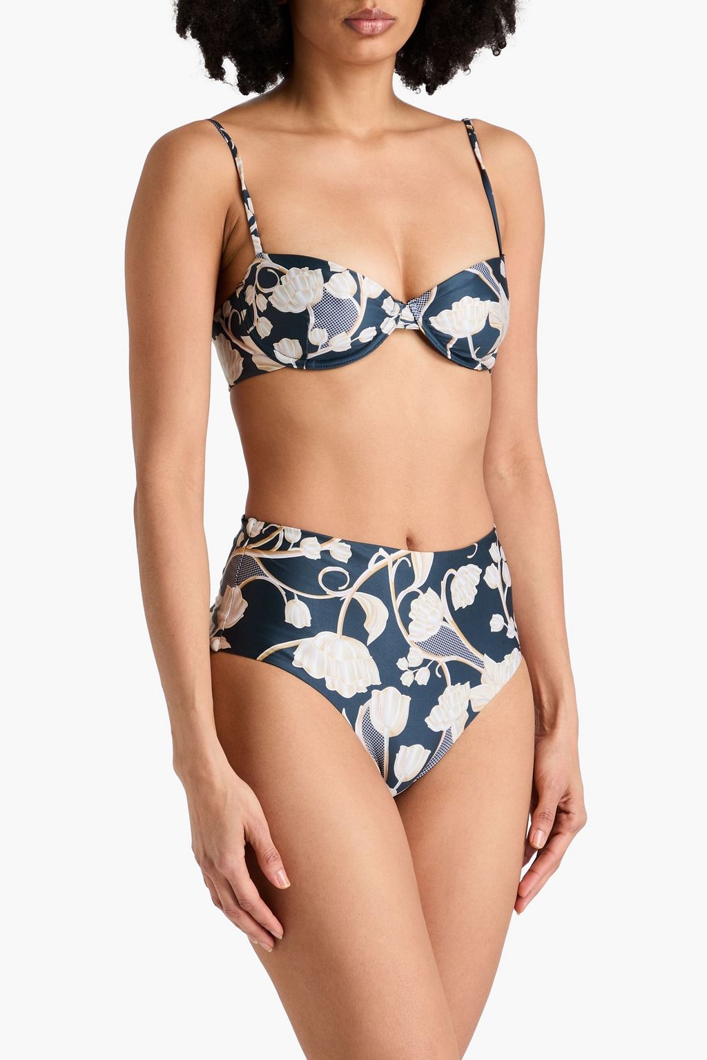 AGUA BY AGUA BENDITA Mostaza Perla floral-print underwired bikini top