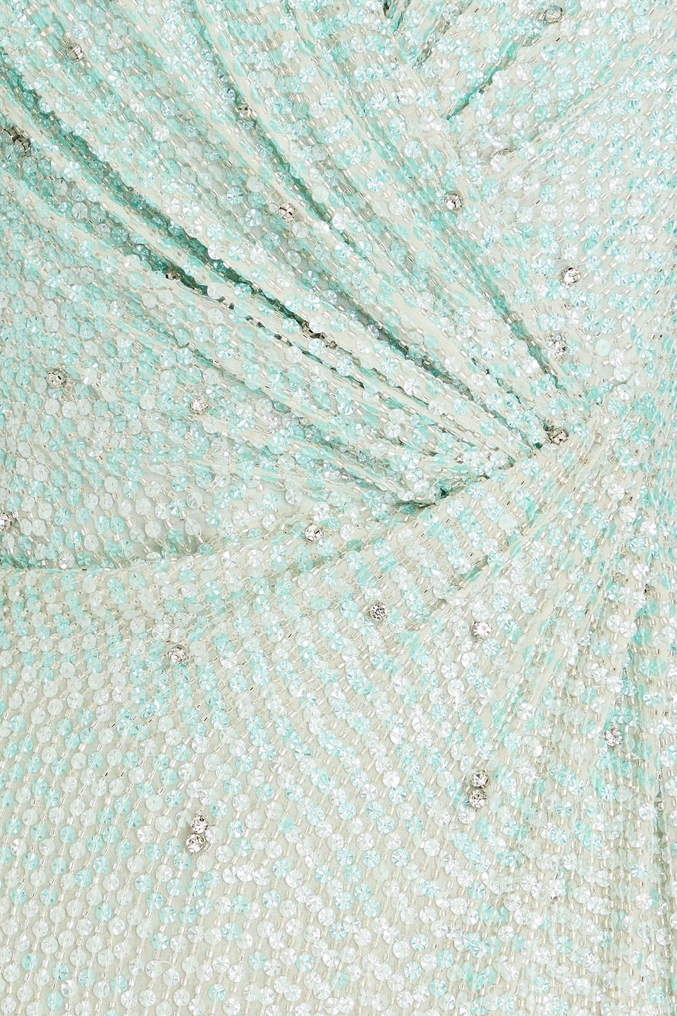 Shop Jenny Packham Embellished Chiffon Gown In Mint