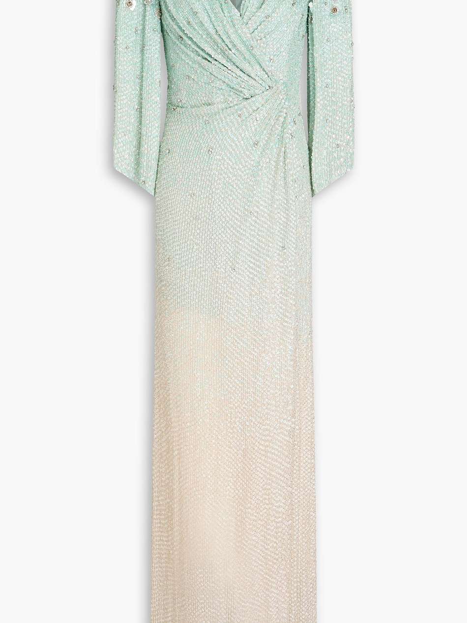 embellished chiffon gown