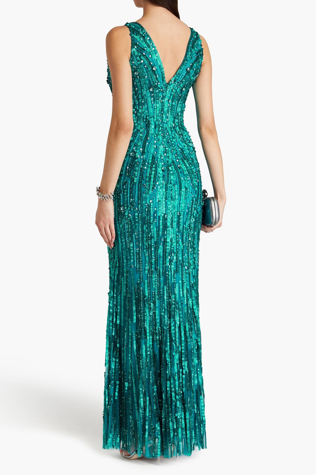 JENNY PACKHAM فستان سهرة من التول بتصميم مزركش