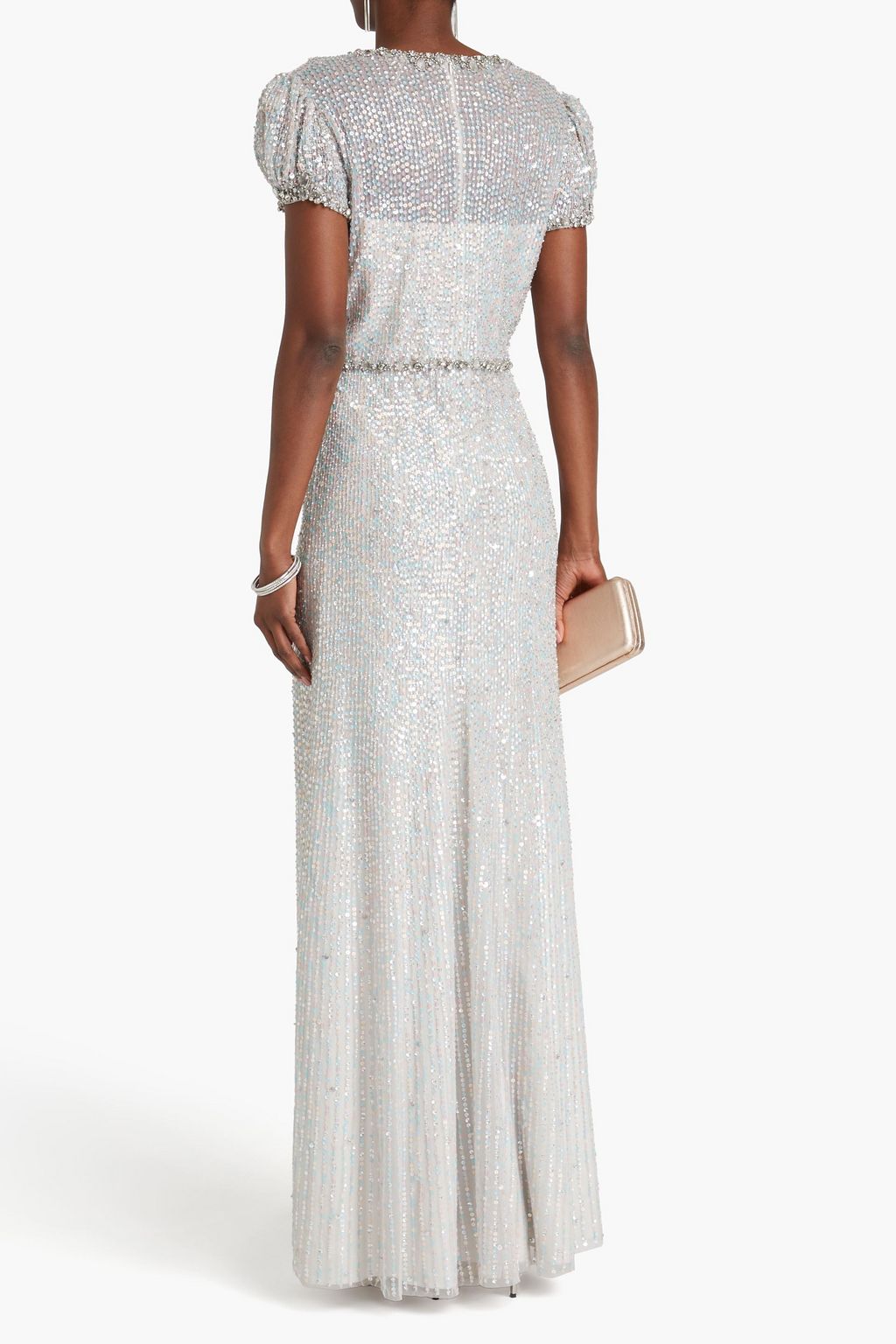 JENNY PACKHAM فستان سهرة من التول بتصميم مزركش