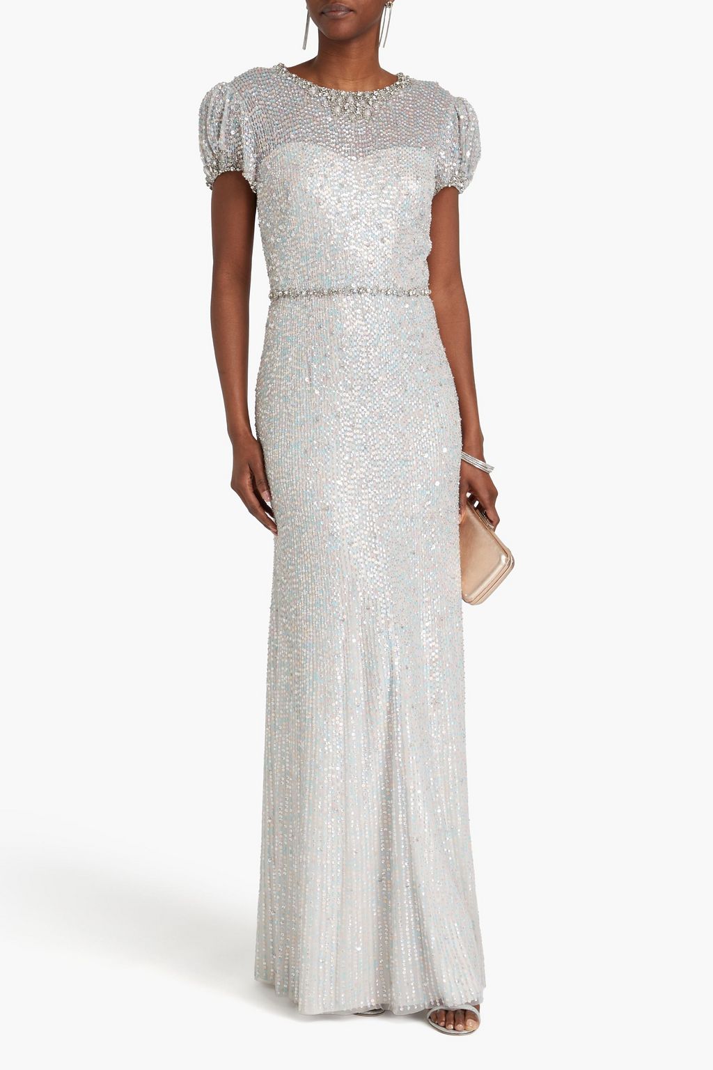 JENNY PACKHAM فستان سهرة من التول بتصميم مزركش