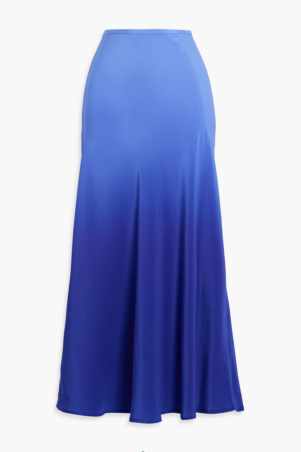 Rixo London Kelly Dégradé Silk Crepe De Chine Midi Skirt In Blue