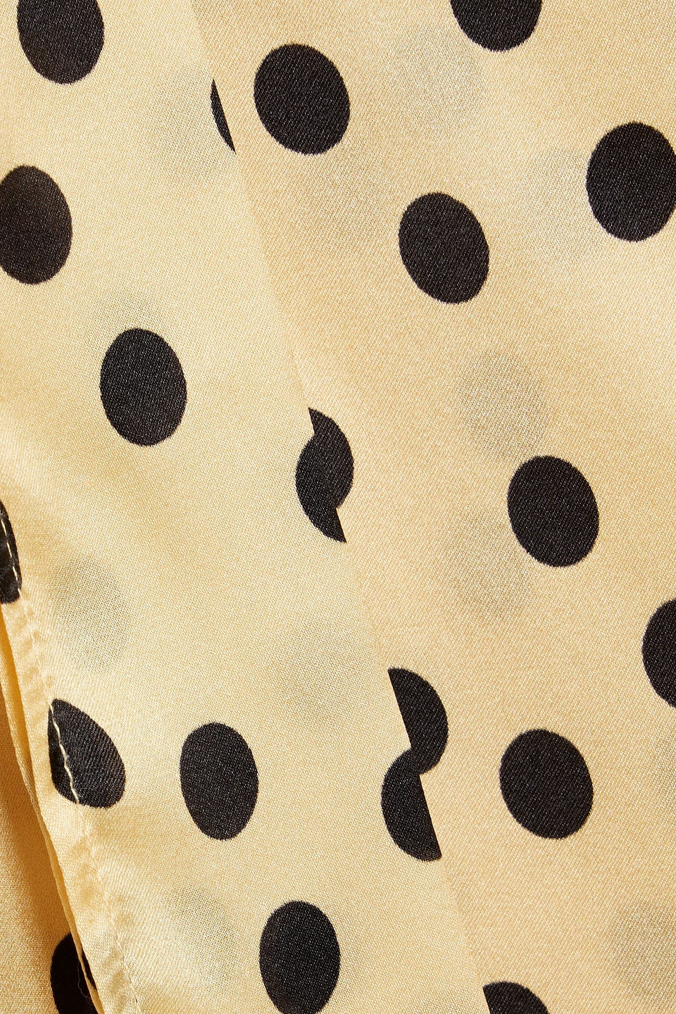 Rixo London Moss Polka-dot Tie-neck Silk Blouse In Pastel Yellow