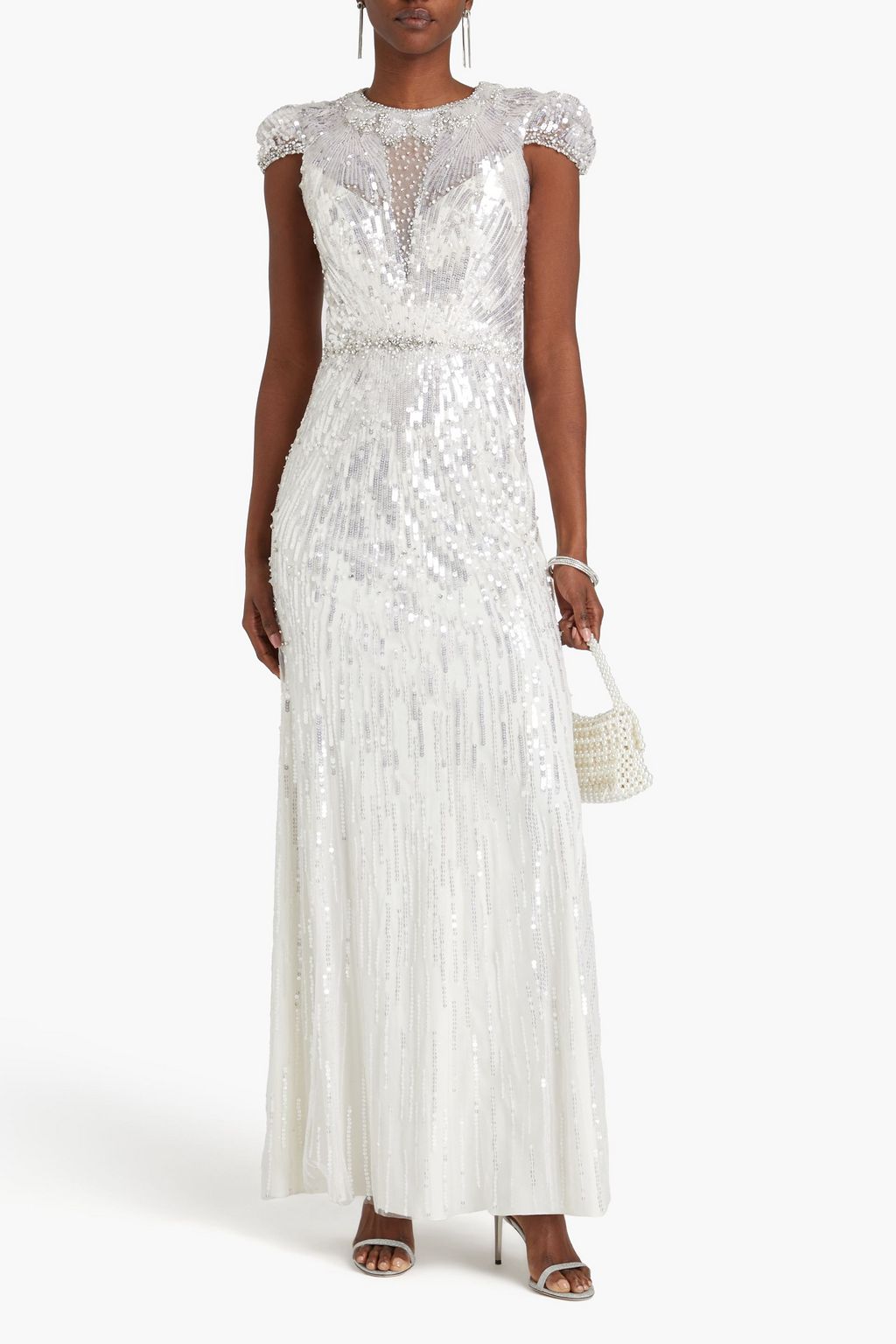 JENNY PACKHAM فستان سهرة من التول بتصميم مزركش