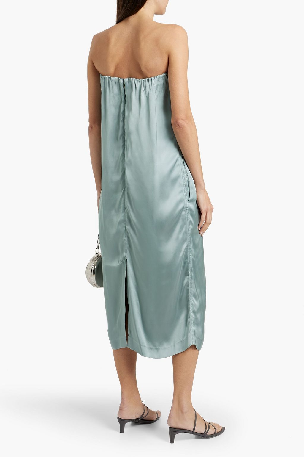 LOULOU STUDIO Strapless satin midi dress