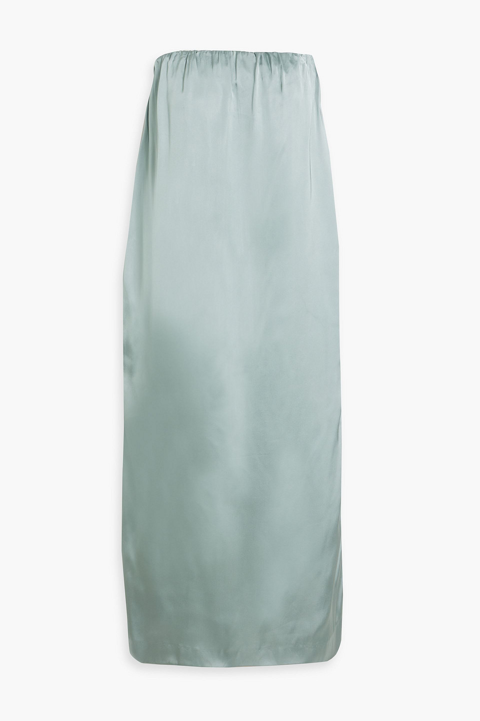 Loulou Studio Strapless Satin Midi Dress In Mint