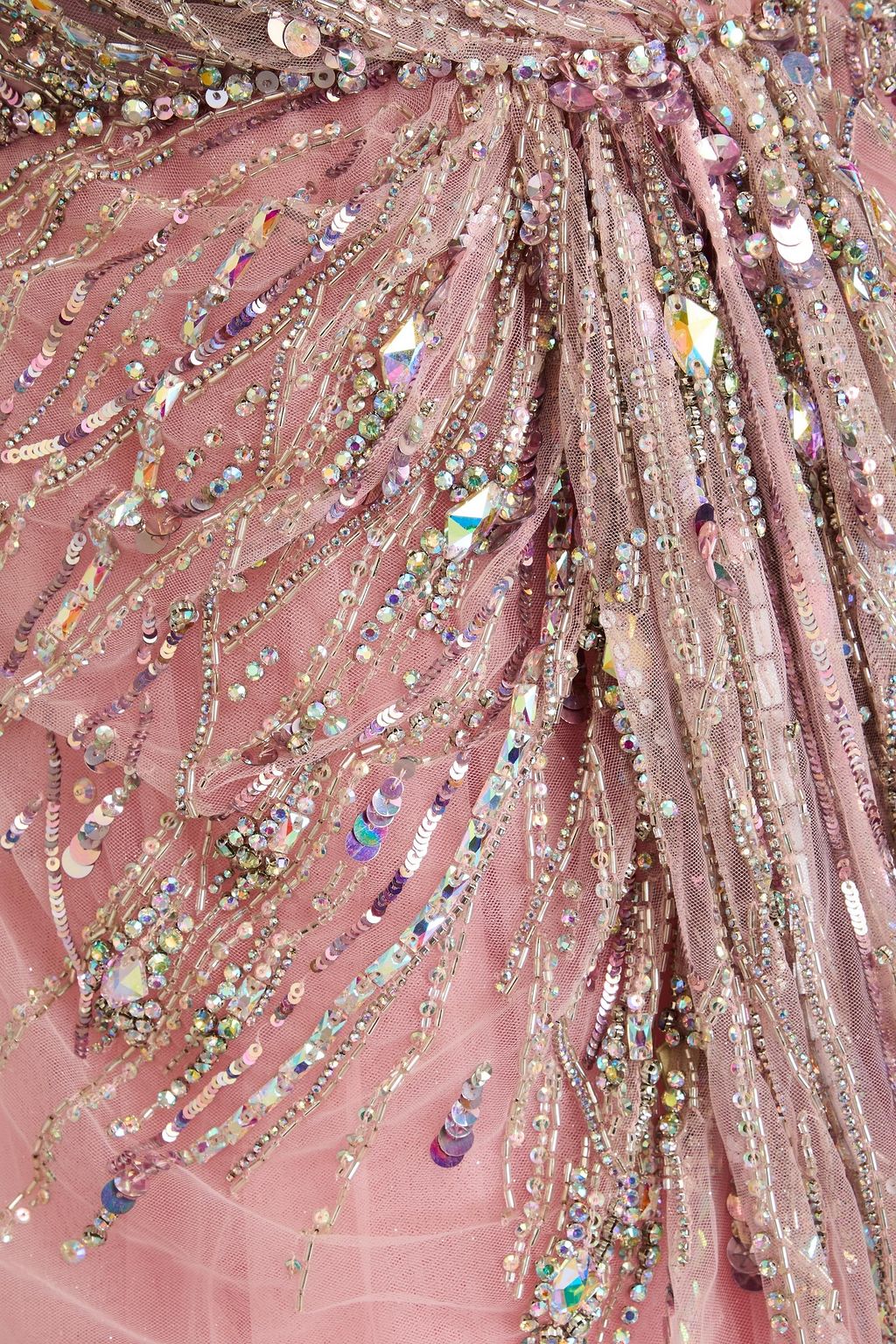 JENNY PACKHAM فستان متوسط الطول "جان" من التول مزين بزخارف