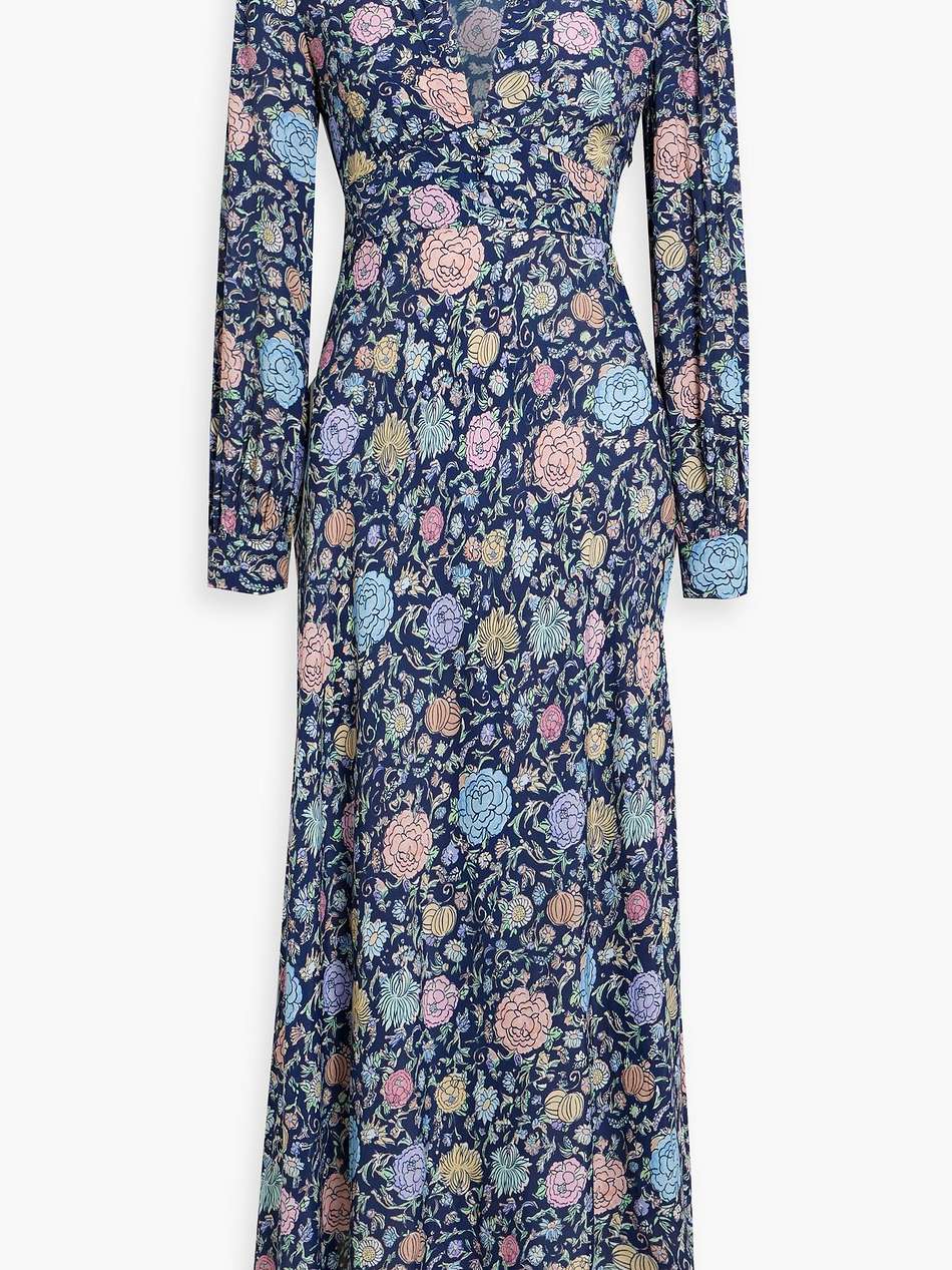 trula floral-print crepe de chine maxi dress