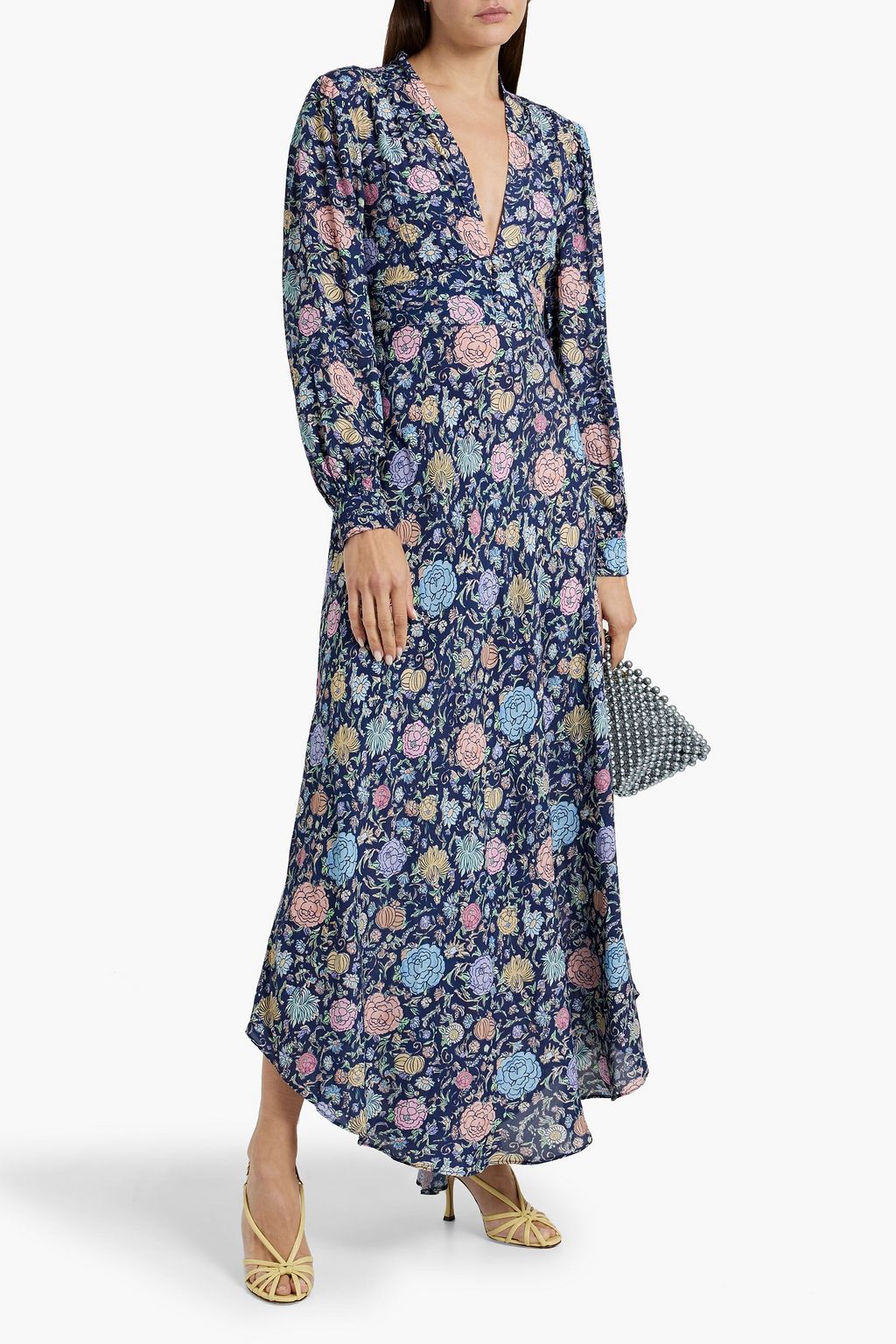 RIXO Trula floral-print crepe de chine maxi dress