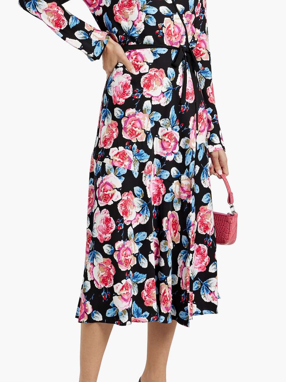 anika floral-print jersey midi wrap dress