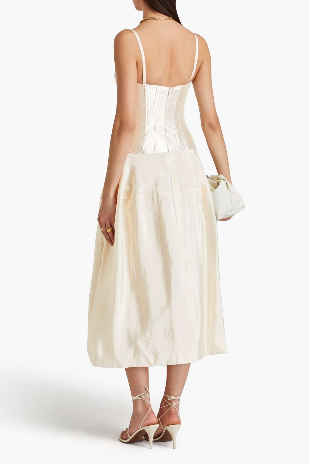 SIMKHAI Noretta satin and taffeta midi dress