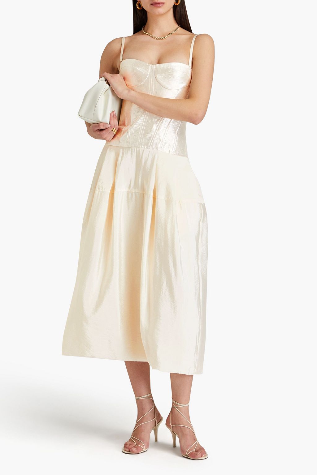 SIMKHAI Noretta satin and taffeta midi dress