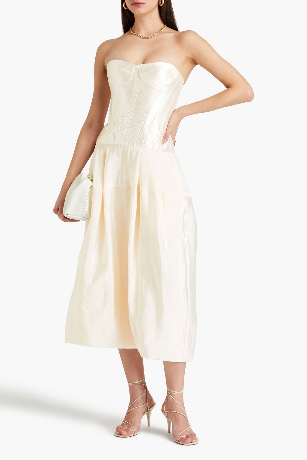 SIMKHAI Noretta satin and taffeta midi dress