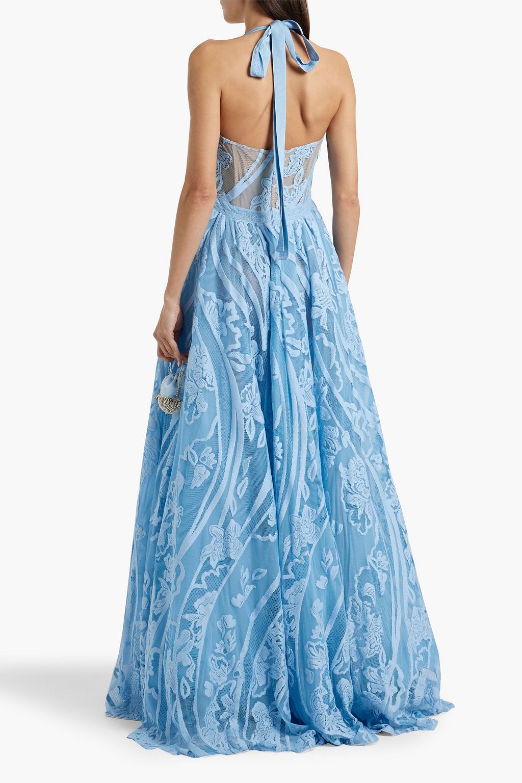 ZUHAIR MURAD Embroidered tulle halterneck gown